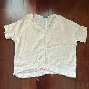 River + Sky Pink Linen Short Sleeve Top